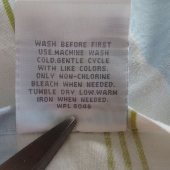 Martha Stewart Euro Pillow Shams 26"x26" Blue/White/Green Beach Porch Stripes - Picture 8 of 8